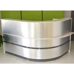 Denmark Design Silver Reception Desk with LED Light White Color