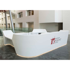 Fast Delivery Shop Mall Reception's Custom Desk in Corian Material