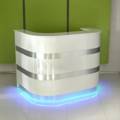 Denmark Design Silver Reception Desk with LED Light White Color