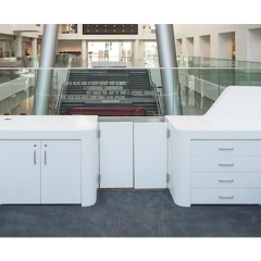Fast Delivery Shop Mall Reception's Custom Desk in Corian Material
