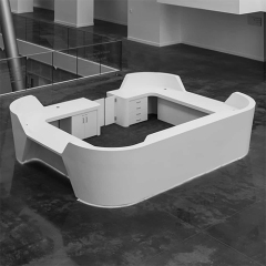 Fast Delivery Shop Mall Reception's Custom Desk in Corian Material