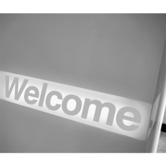 Belgium Design CORIAN Solid Surface Reception Desk with Backlit Logo
