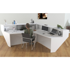 Reception Desk Counter White Retail Clinic Standing Reception Table