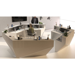 Reception Desk Counter White Retail Clinic Standing Reception Table