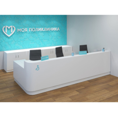 Russia Clinic Dental Furniture 2 Person Reception Desk Counter