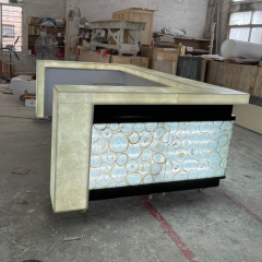 Gemstone Bar Counters LED Light Kitchen Counter Top with Cabinet