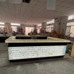 Gemstone Bar Counters LED Light Kitchen Counter Top with Cabinet
