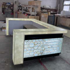 Gemstone Bar Counters LED Light Kitchen Counter Top with Cabinet