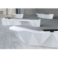 Oakland Office Project Modern Reception Desk Table Design with Metal Frame