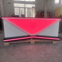 TV Station Reception Table Design LED Stone Service Counter