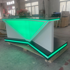 TV Station Reception Table Design LED Stone Service Counter