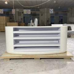 Matte Grey Stand Reception Desk Hot Sale Restaurant Reception Counter Interior