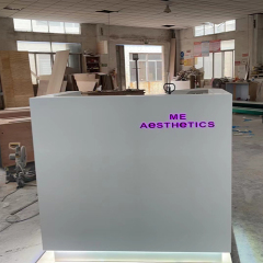 Mini Size Cloth Store Service Counter Free LED Logo Reception Desk