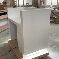Mini Size Cloth Store Service Counter Free LED Logo Reception Desk