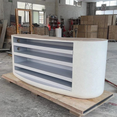 Matte Grey Stand Reception Desk Hot Sale Restaurant Reception Counter Interior