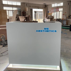 Mini Size Cloth Store Service Counter Free LED Logo Reception Desk