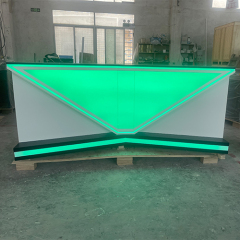 TV Station Reception Table Design LED Stone Service Counter