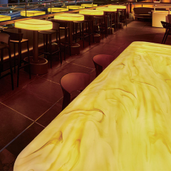 Translucent Stone Solid Surface Hookah Bar Counter for Hotels