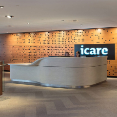 Nursing Home Reception Desk Imitate Carrara White Marble Reception Counter