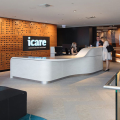 Nursing Home Reception Desk Imitate Carrara White Marble Reception Counter
