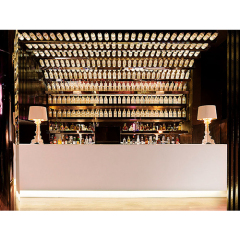 Restaurant Illuminated Led Light Bar Furniture Water Bubble I Shape Bar Counter