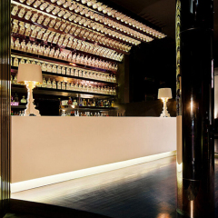 Restaurant Illuminated Led Light Bar Furniture Water Bubble I Shape Bar Counter