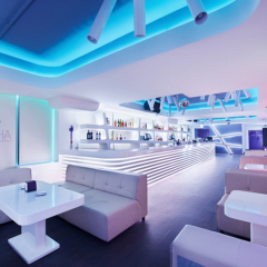 Ice Cream White Bar Counter Set Led Acrylic Bar Furniture in Australia