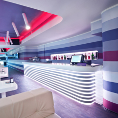 Ice Cream White Bar Counter Set Led Acrylic Bar Furniture in Australia