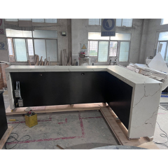 Navy Blue Villa Design Bar Counter LED Black Stainless Steel Backlit Display
