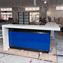 Navy Blue Villa Design Bar Counter LED Black Stainless Steel Backlit Display