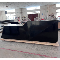 Black High End Marble Solid Surface Reception Desk with LED Light