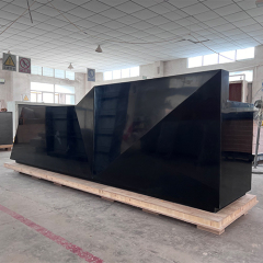 Black High End Marble Solid Surface Reception Desk with LED Light