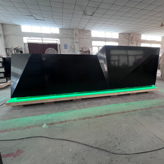 Black High End Marble Solid Surface Reception Desk with LED Light