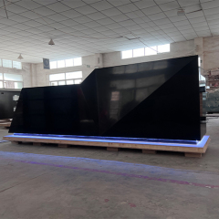 Black High End Marble Solid Surface Reception Desk with LED Light