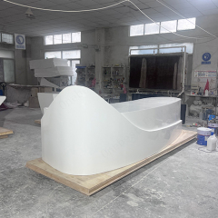 Panel Furniture Standing Reception Desk White Corian Reception Counters