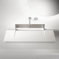 Corian Solid Surface Toilet and Sink Combined Bathroom with Faucet