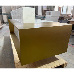Light Luxury Beauty Salon Reception Desk With Electric Cable Holes