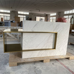 Light Luxury Beauty Salon Reception Desk With Electric Cable Holes