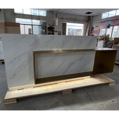 Light Luxury Beauty Salon Reception Desk With Electric Cable Holes