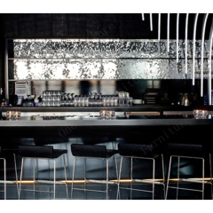 Modern Black Large Size Resort Hotel Restaurant Bar Counter