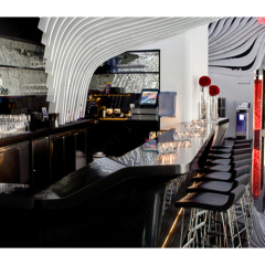 Modern Black Large Size Resort Hotel Restaurant Bar Counter