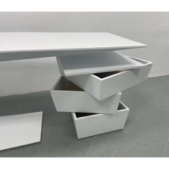 Himacs Solid Surface Executive Office Desk with Under Drawers