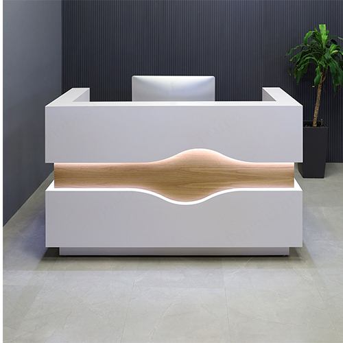 Classy Waved Gloss White Retail And Commercial Reception Desk