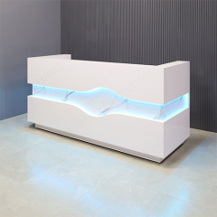 Classy Waved Gloss White Retail And Commercial Reception Desk