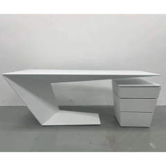 Himacs Solid Surface Executive Office Desk with Under Drawers