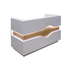 Classy Waved Gloss White Retail And Commercial Reception Desk