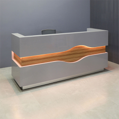 Classy Waved Gloss White Retail And Commercial Reception Desk