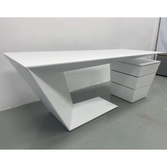 Himacs Solid Surface Executive Office Desk with Under Drawers