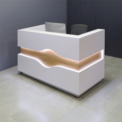 Classy Waved Gloss White Retail And Commercial Reception Desk