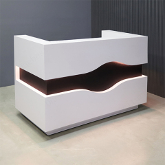 Classy Waved Gloss White Retail And Commercial Reception Desk